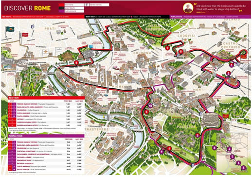 Big Bus Rome sightseeing bus route map 2019