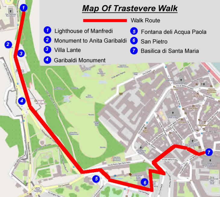Walk Map Of Trastevere Self Guided Walk